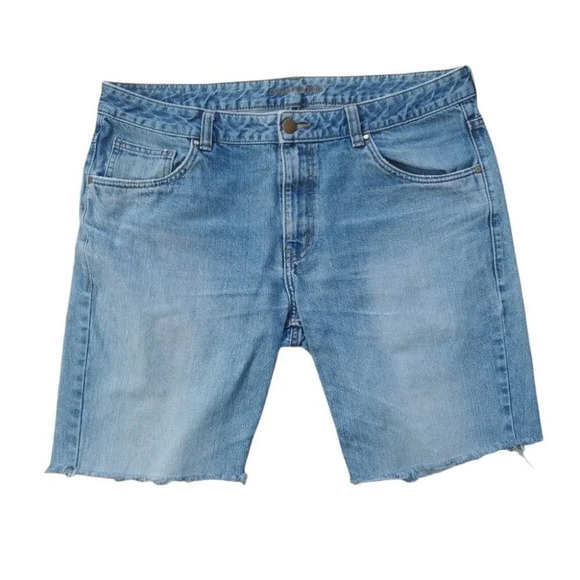 Charles Vogele Denim Jean Cutoffs Light Distressing Comfort Waist Straight  Leg - Picture 1 of 9